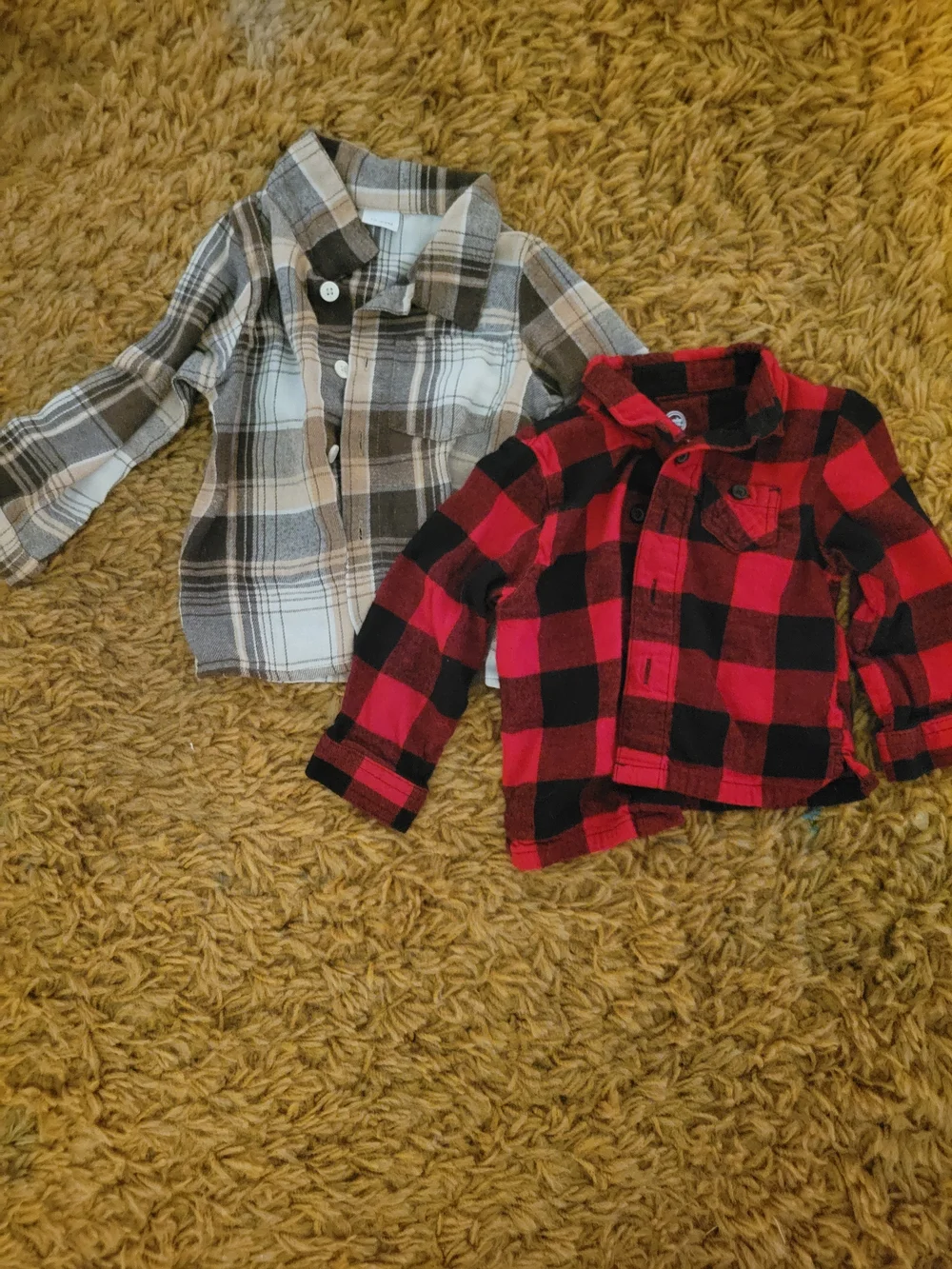 Kids Plaid Button-Up Shirt - Red & Black Buffalo Check